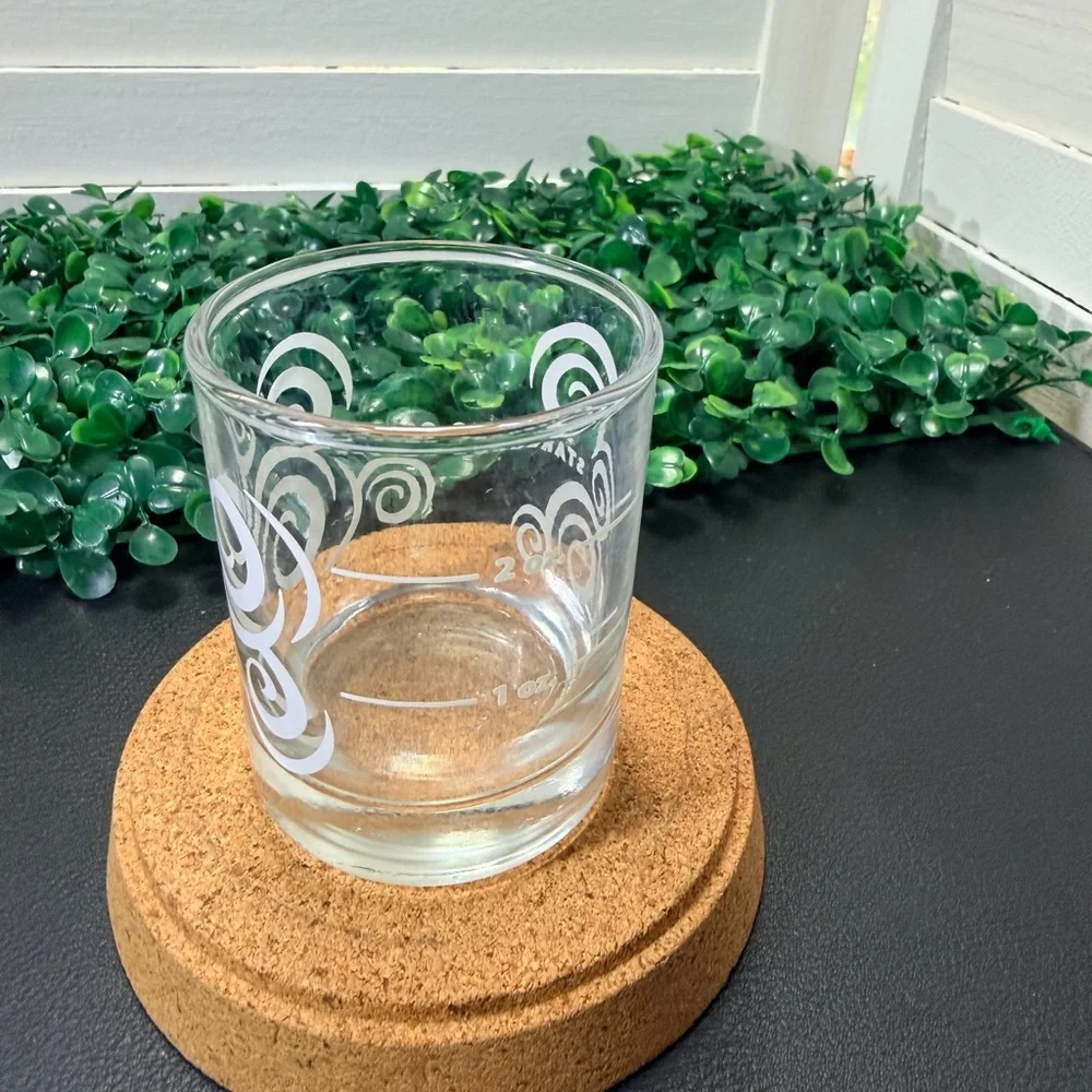Rare Vintage Starbucks Clear Glass Shot Cup with White Swirl Logo